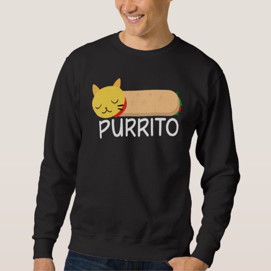 Purrito Kat Pun Burrito Mexicaans Voedsel Trui (Voorkant)