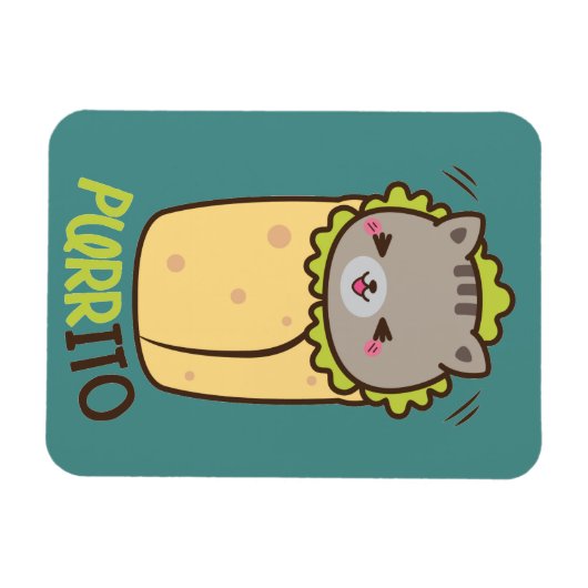 Purrito Kitty Cat Burrito Magneet (Horizontaal)