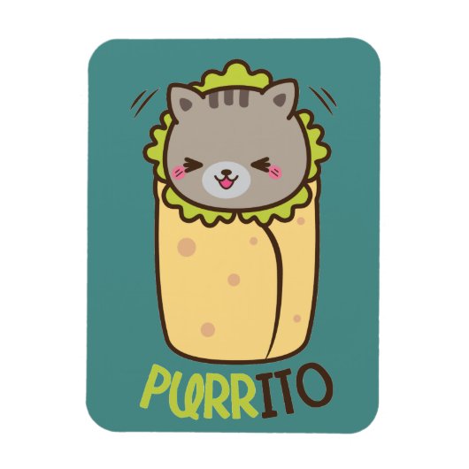 Purrito Kitty Cat Burrito Magneet (Verticaal)