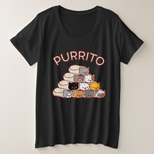 PURRITO PIRAMIDE Kat Burrito Grote Maat T-shirt (Design voorkant)