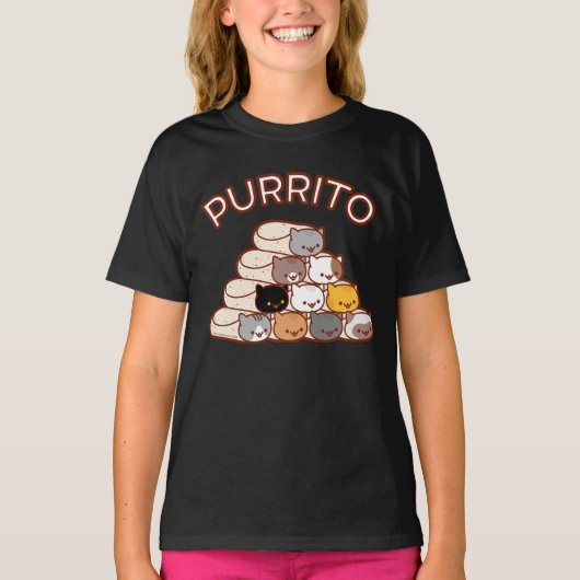 PURRITO PIRAMIDE Kat Burrito Kinder T-shirt (Voorkant)
