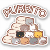 PURRITO PYRAMID Cat Burrito Sticker (Voorkant)