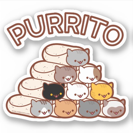 PURRITO PYRAMID Cat Burrito Sticker (Voorkant)