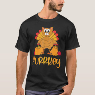 Purrkey Kalkoen Kat Pelgrim Jonge Jongens Thanksg T-shirt