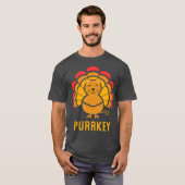 Purrkey Turkey Cat Pun Funny Thanksgiving Cat T-shirt (Voorkant volledig)