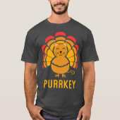 Purrkey Turkey Cat Pun Funny Thanksgiving Cat T-shirt (Voorkant)
