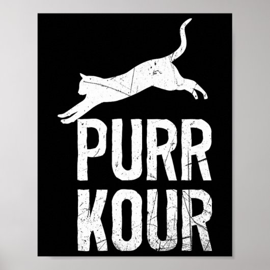 Purrkour Grappige Springende Katten Parkour Uitrus Poster (Voorkant)