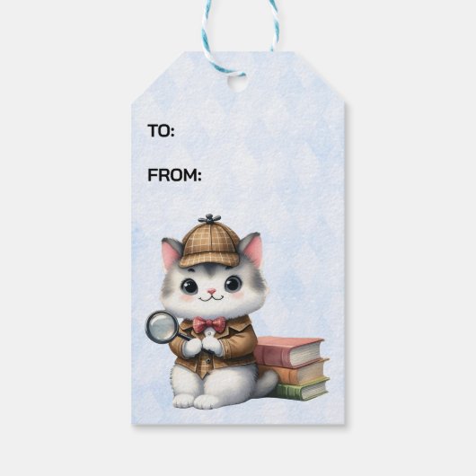 Purrlock Holmes Detective Kitten ->  Purrlock Holm Cadeaulabel (Achterkant)