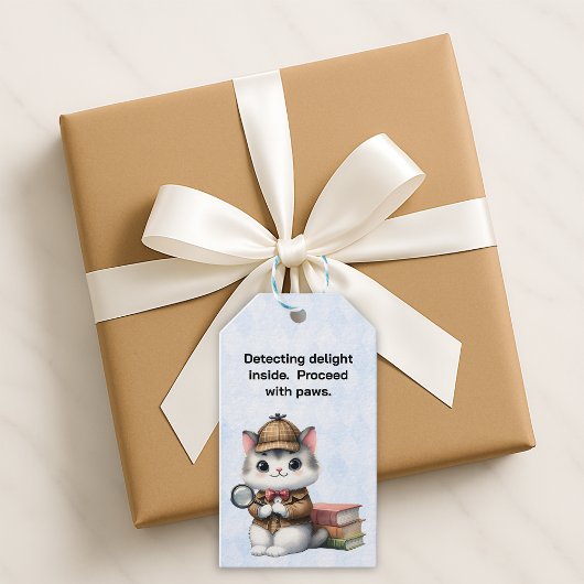 Purrlock Holmes Detective Kitten -> Snorlock Holme Cadeaulabel