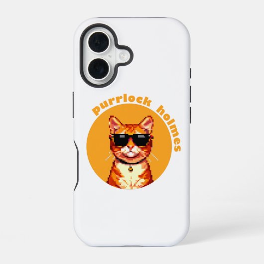 Purrlock Holmes Kat iPhonecase iPhone 16 Hoesje (Achterkant)