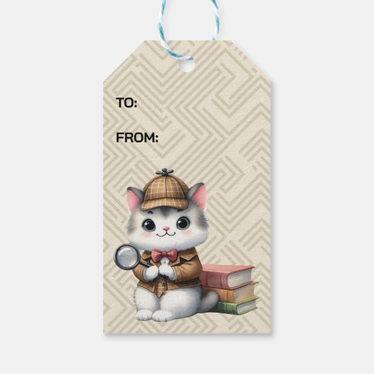 Purrlock Holmes Kitten Mysterie Cadeaulabel (Achterkant)