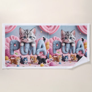 PURRMA Mooie Kittens Strandhanddoek Strandlaken