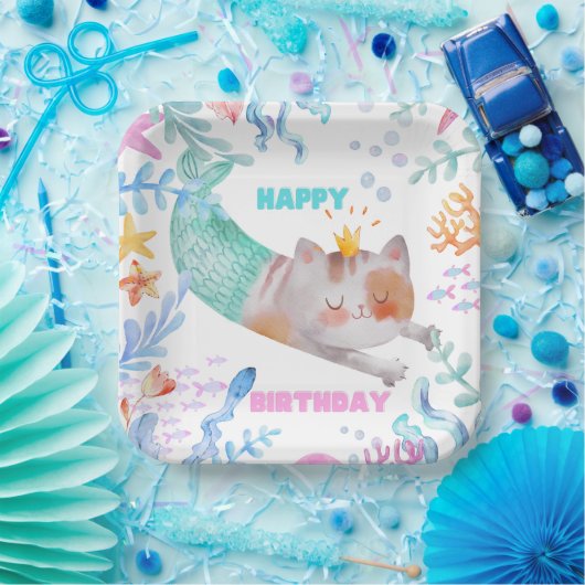 PurrMaid Birthday Paper Bord (Feest)