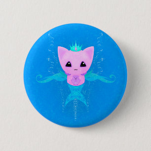 Purrmaid - Kawaii Mermaid Cat Ronde Button 5,7 Cm