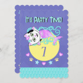 Purrmaid Party Time uitnodiging (Voorkant / Achterkant)