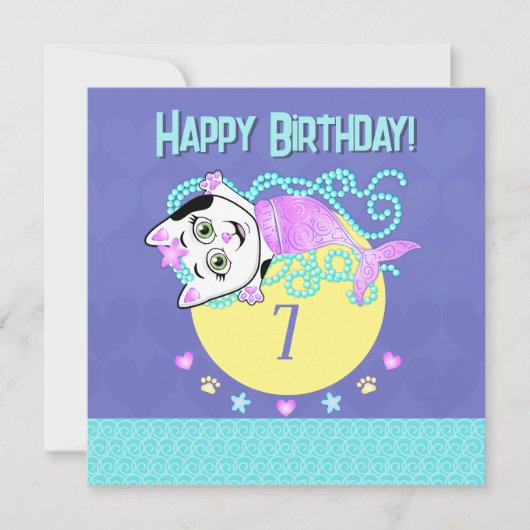 Purrmaid uitnodiging (Voorkant)