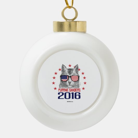Purrnie Sanders 2016 Keramische Bal Ornament (Voorkant)
