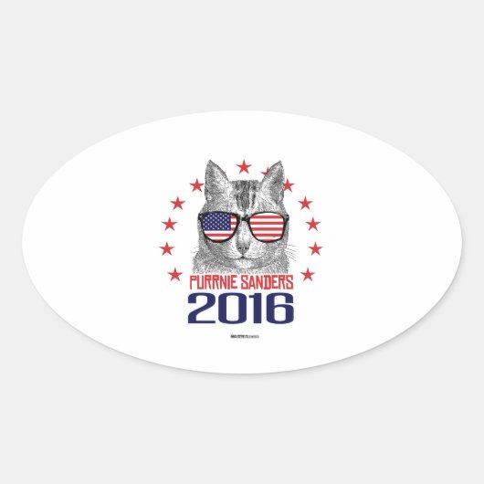Purrnie Sanders 2016 Ovale Sticker (Voorkant)