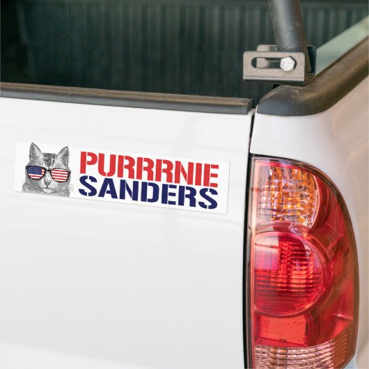 Purrnie Sanders - Bernie Sanders - .png Bumpersticker (Op Truck)
