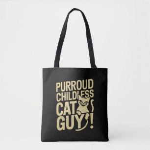 Purroud kinderloze kattenman stemt op president tote bag