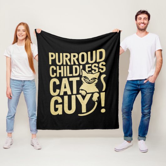 Purroud kinderloze kattenman stemt voor President Fleece Deken (In situ)