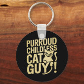 Purroud kinderloze kattenman stemt voor President Sleutelhanger (Voorkant)
