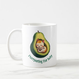 Purrparing for Baby Cute Avocado Cat Pregnancy Mug Koffiemok
