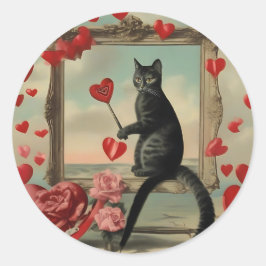 Purrr-fect kat liefde ronde sticker