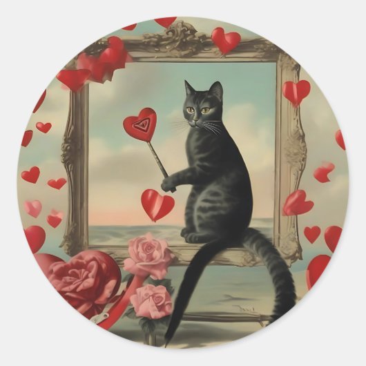 Purrr-fect kat liefde ronde sticker (Voorkant)