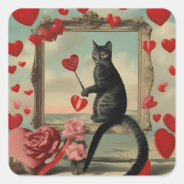 Purrr-fect kat liefde vierkante sticker
