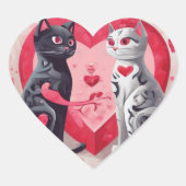 Purrr-fect Love Hart Sticker (Voorkant)