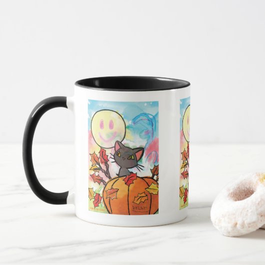 Purrrfect Autumn - Kinder kunst voor CHOC Mok (Met donut)