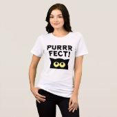 Purrrfect Funny Black Cat T shirt voor vrouwen (Voorkant volledig)