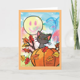 Purrrfect Herfst - Kinderkunst voor CHOC Bedankkaart