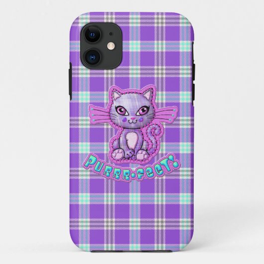 Purrrfect Kitty Cat Plaid iPhone 5 Casemate Case-Mate iPhone Case (Achterkant)