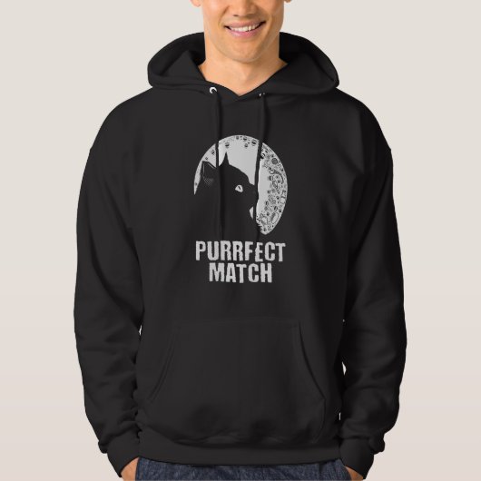 Purrrfect Match Cat Mom Couples Cat Dad   Annivers Hoodie (Voorkant)