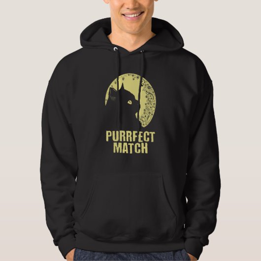 Purrrfect Match Cat Mom Couples Cat Dad Anniversa Hoodie (Voorkant)