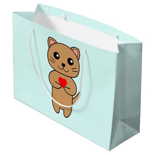 Purrrfecte Liefde Blauw Groot Cadeauzakje (Achterkant Gekanteld)
