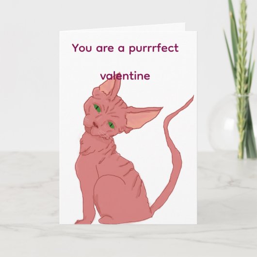Purrrfecte valentijns sfinx kat kaart  (Voorkant)