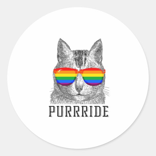 PURRRIDE RONDE STICKER (Voorkant)