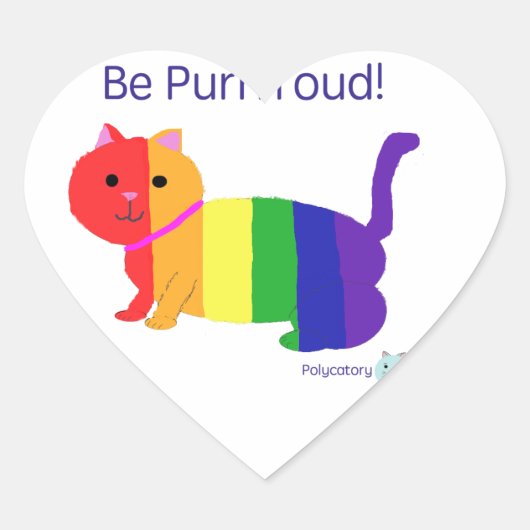 PurrroudCat Hart Sticker (Voorkant)