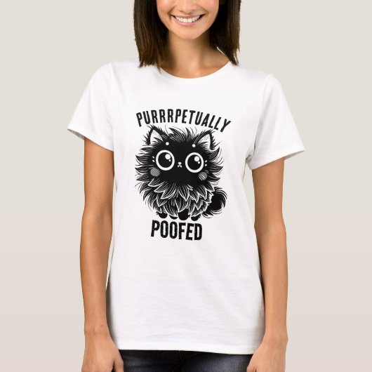 Purrrperpetual Poofed Cat 2 T-shirt (Voorkant)