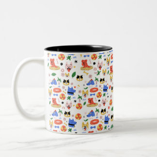 “Purrs & Paws Personalized Mug” Tweekleurige Koffiemok