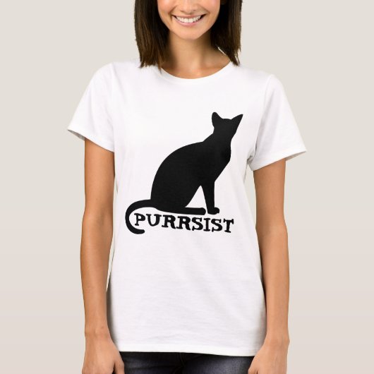PURRSIST Cat Dames T-Hemden T-shirt (Voorkant)