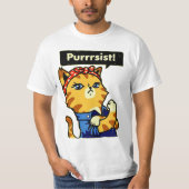 Purrsist Shirt Feminist Resist Purrsist (Voorkant)