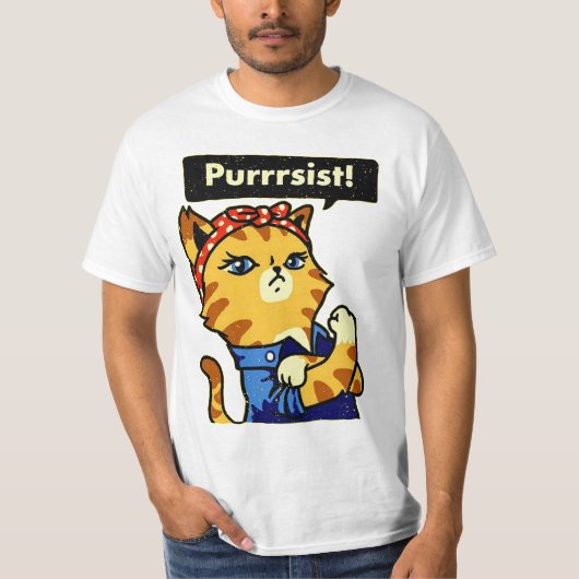 Purrsist Shirt Feminist Resist Purrsist (Voorkant)