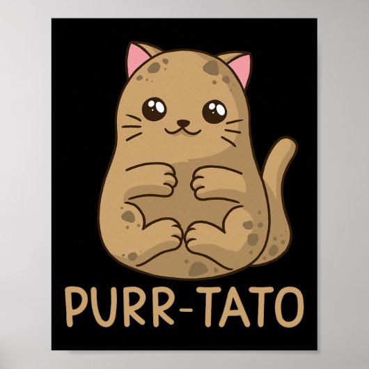 Purrtato Cat Potato Cat Lover Idaho Aardappelen Poster (Voorkant)