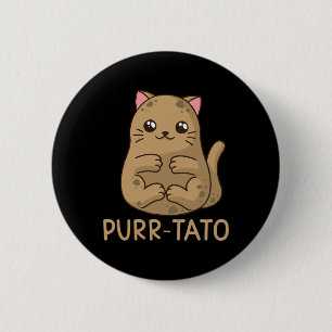 Purrtato Cat Potato Cat Lover Idaho Aardappelen Ronde Button 5,7 Cm