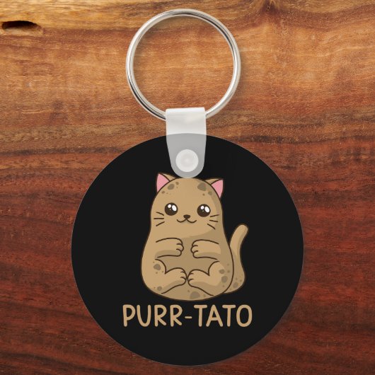 Purrtato Cat Potato Cat Lover Idaho Aardappelen Sleutelhanger (Voorkant)