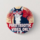 Purrtriotic Vibes Only - Cat Button (Voorkant)